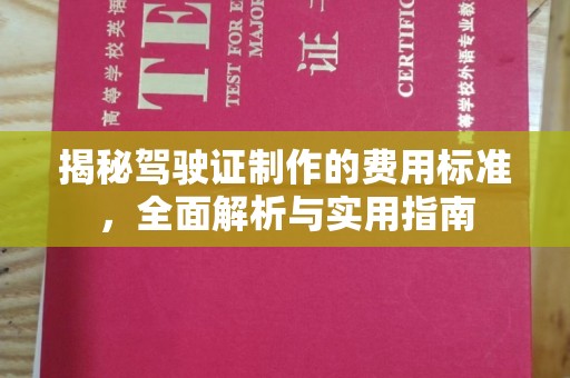 修水揭秘驾驶证制作的费用标准，全面解析与实用指南